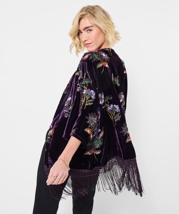 Exotic Blooms Premium Sequin Kimono