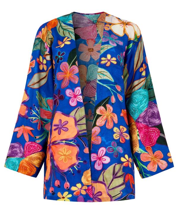 Midnight Garden Embroidered Kimono