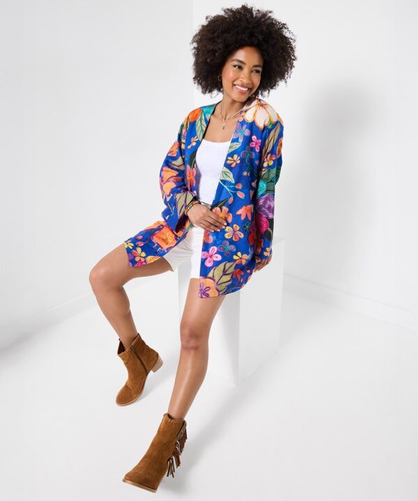 Midnight Garden Embroidered Kimono