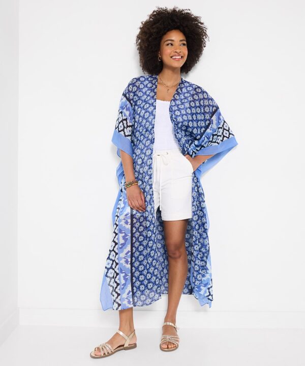 Beautiful in Blue Patterned Cover Up