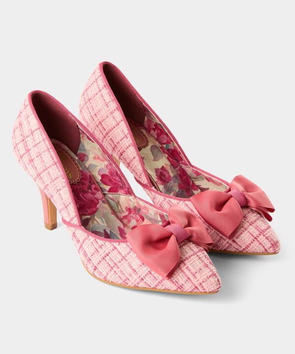 Margot Tweedy Bow Heeled Shoes