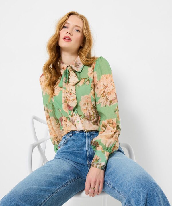 Olivia Printed Blouse With Detachable Tie