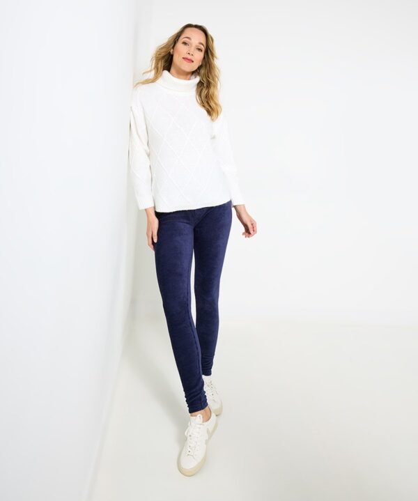Remarkable Stretch Velour Ribbed Leggings