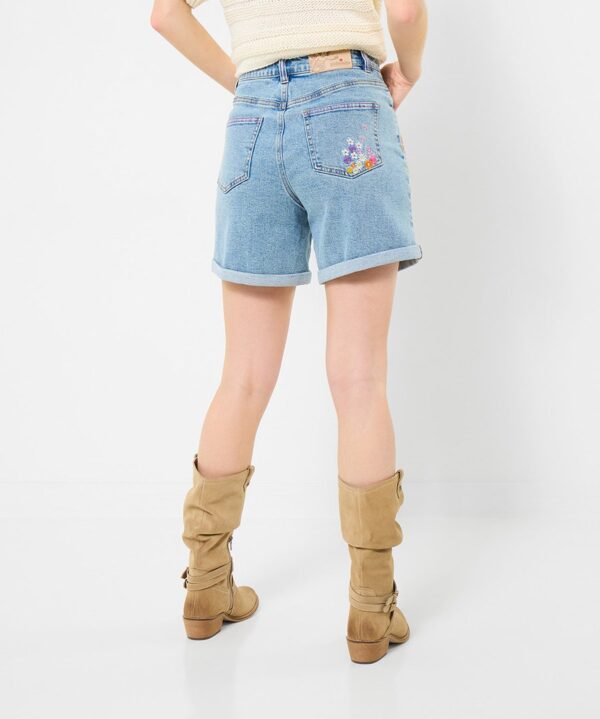 Spring Florals Embroidered Denim Shorts