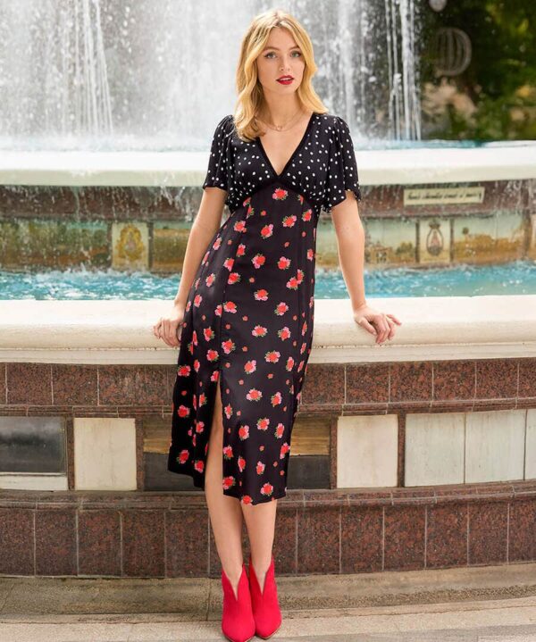 Louisa Spots And Floral Midi Dress