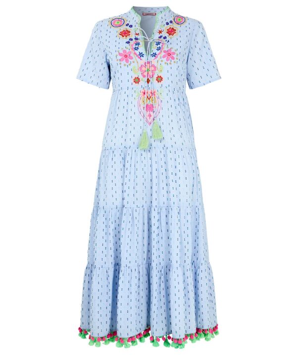 Aimee Embroidered Midi Dress