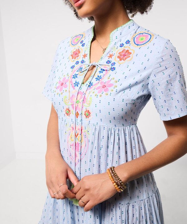 Aimee Embroidered Midi Dress