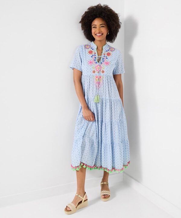 Aimee Embroidered Midi Dress