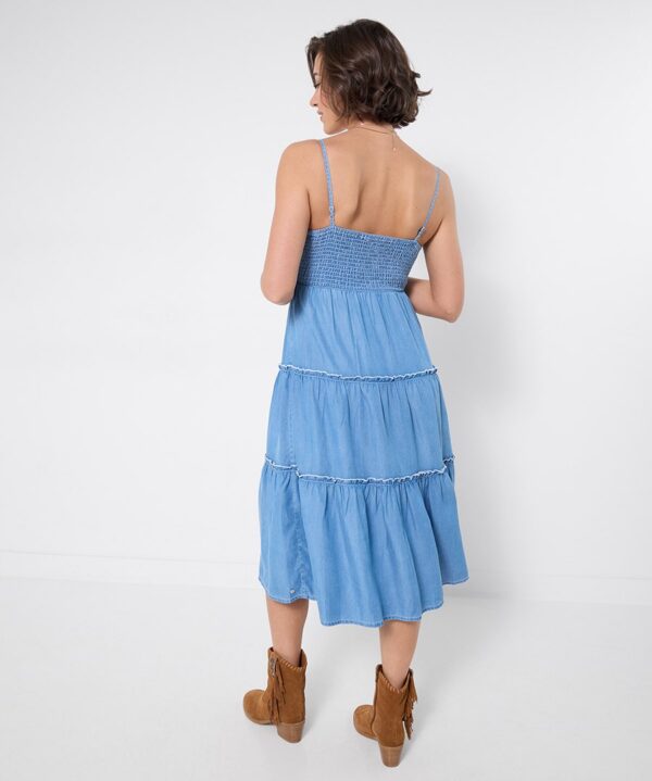 Ellie Embroidered Denim Dress