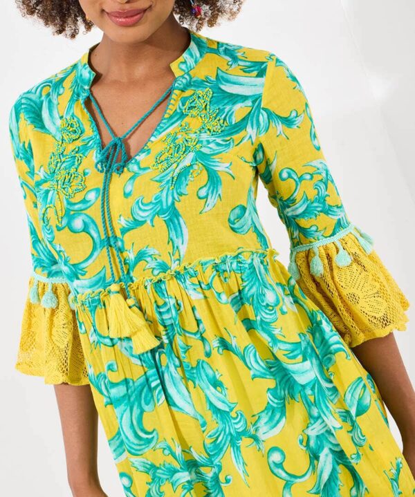 Joyful Printed Cotton Tunic Dress