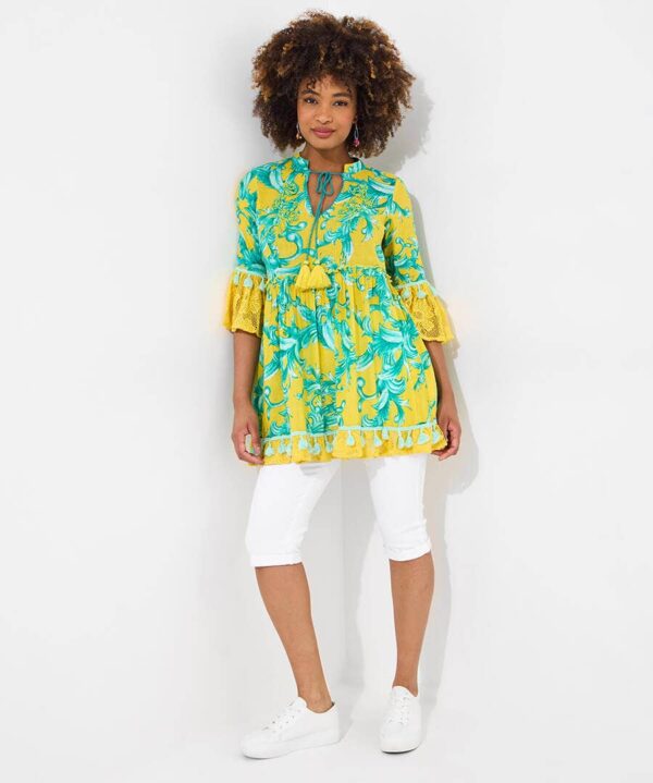 Joyful Printed Cotton Tunic Dress