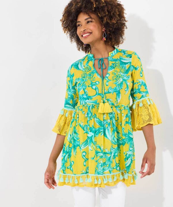 Joyful Printed Cotton Tunic Dress