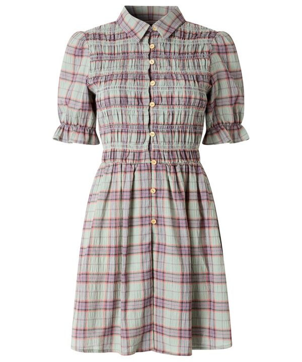 All About The Checks Shirred Tunic Shirt