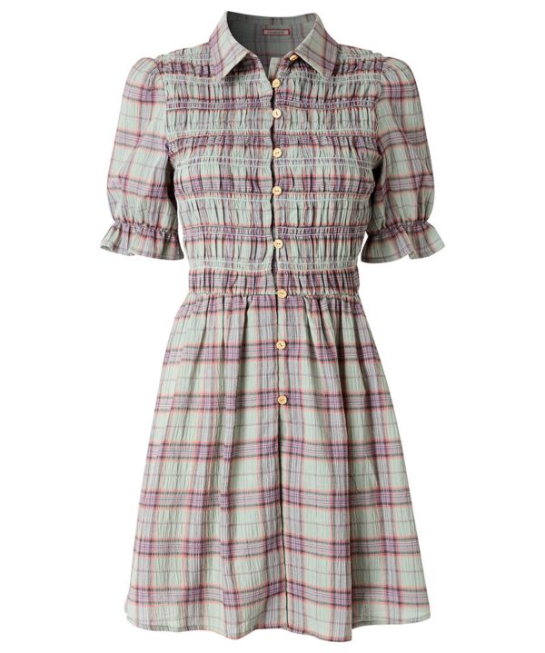 All About The Checks Shirred Tunic Shirt