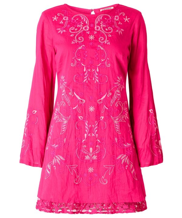 Pretty In Pink Embroidered Tunic Dress