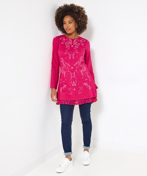 Pretty In Pink Embroidered Tunic Dress