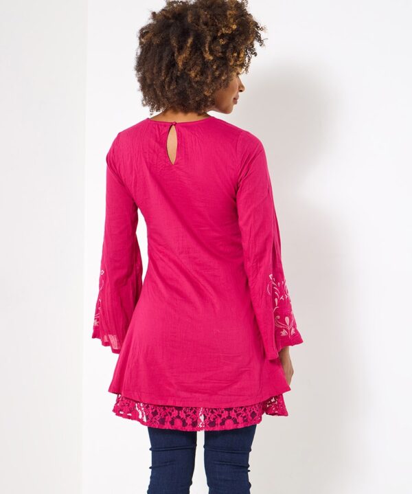 Pretty In Pink Embroidered Tunic Dress