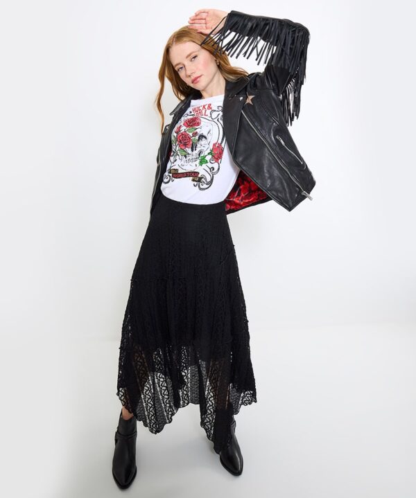All In The Detail Tassel Collared Leather Biker Jacket