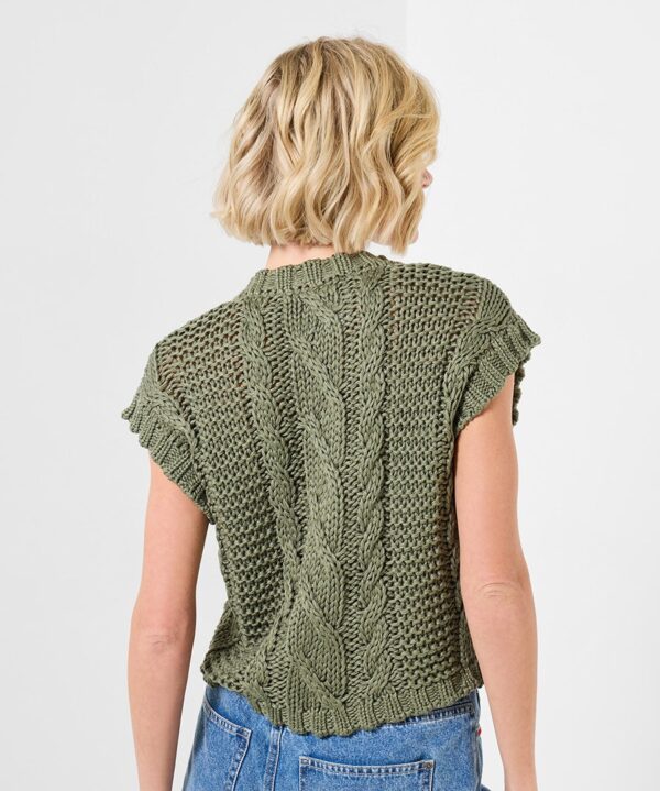 Louisa Sleeveless Cable Knit Cardigan