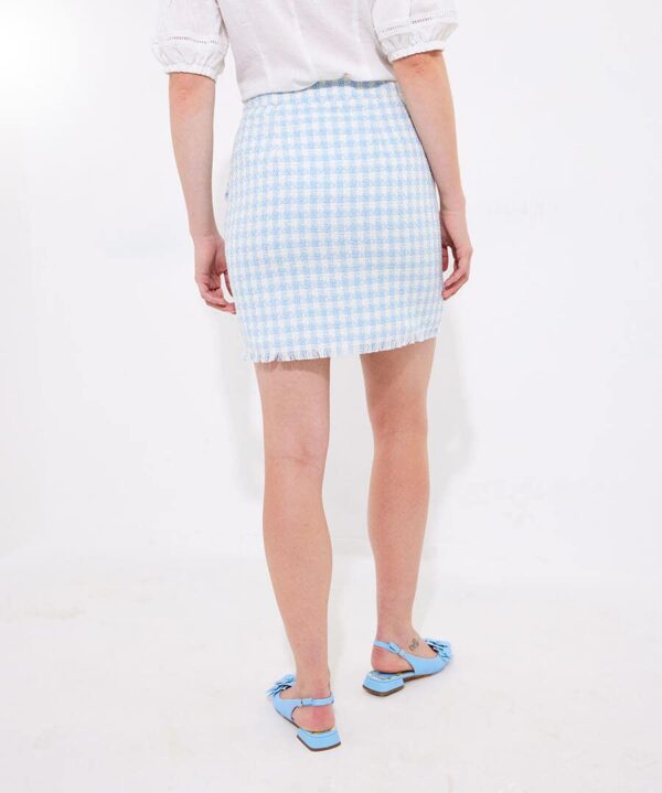 Joyful Check Button Detail Mini Skirt