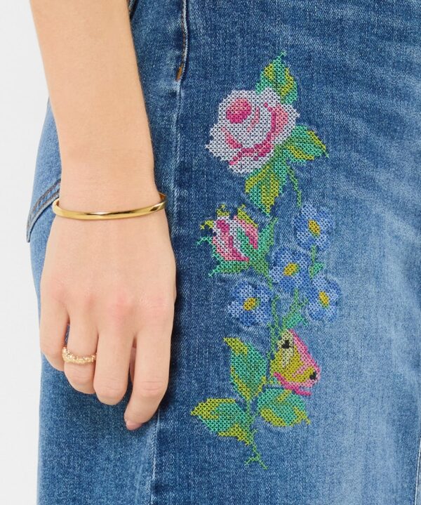 Dalia Embroidered Denim Mini Skirt