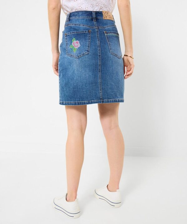 Dalia Embroidered Denim Mini Skirt