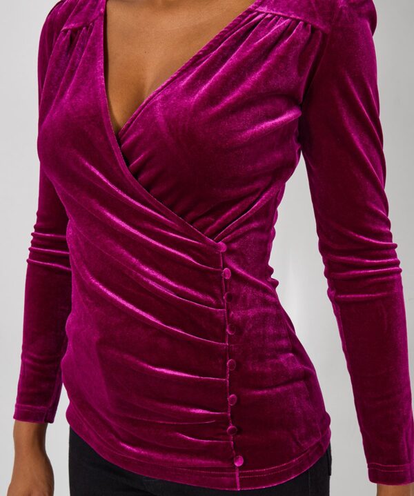 Marilyn Velour Wrap Top