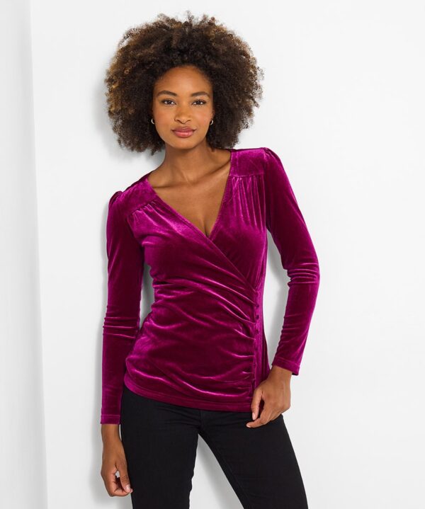 Marilyn Velour Wrap Top