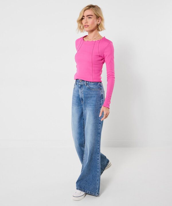 Bonnie Lettuce Edge Detail Rib Top