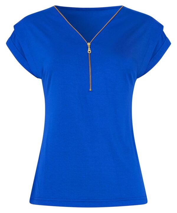 Summer Blues Zip Front Top