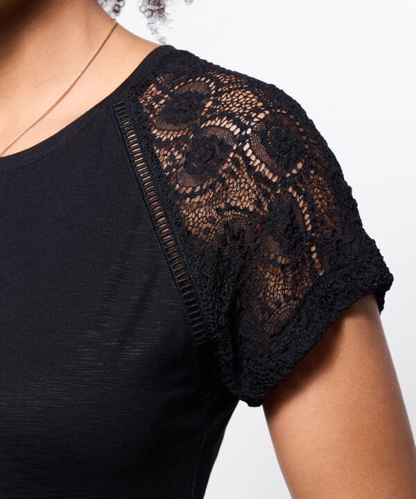 Suzie Lace Sleeve T-Shirt