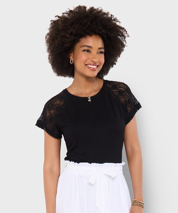 Suzie Lace Sleeve T-Shirt