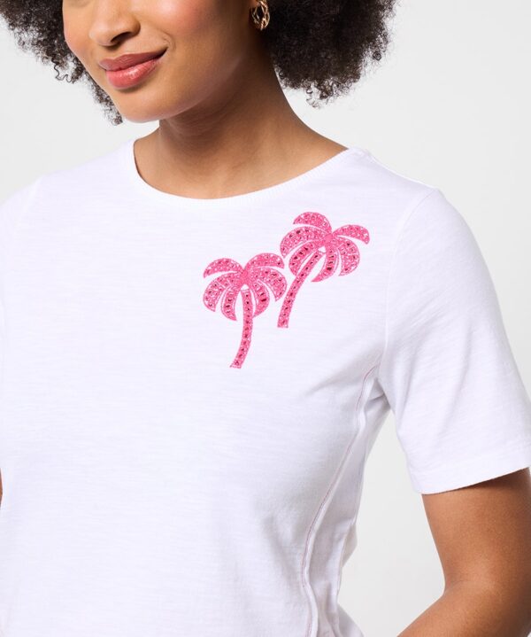 Summer Days Embroidered Palm Tree T-Shirt