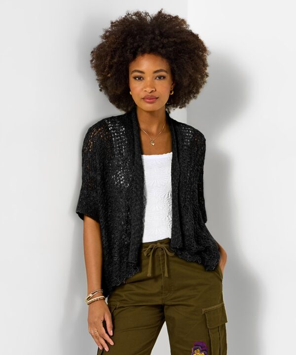 Edge to Edge Black Popcorn Cardigan