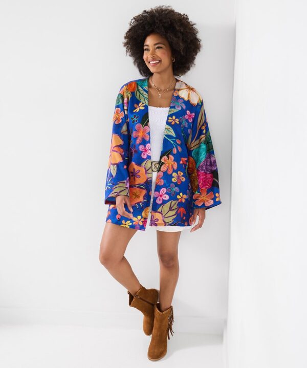 Midnight Garden Embroidered Kimono