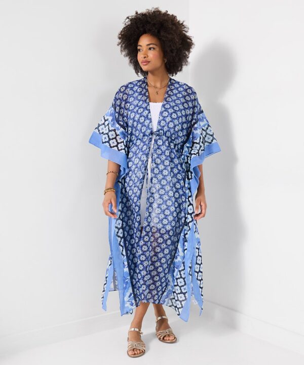 Beautiful in Blue Patterned Cover Up