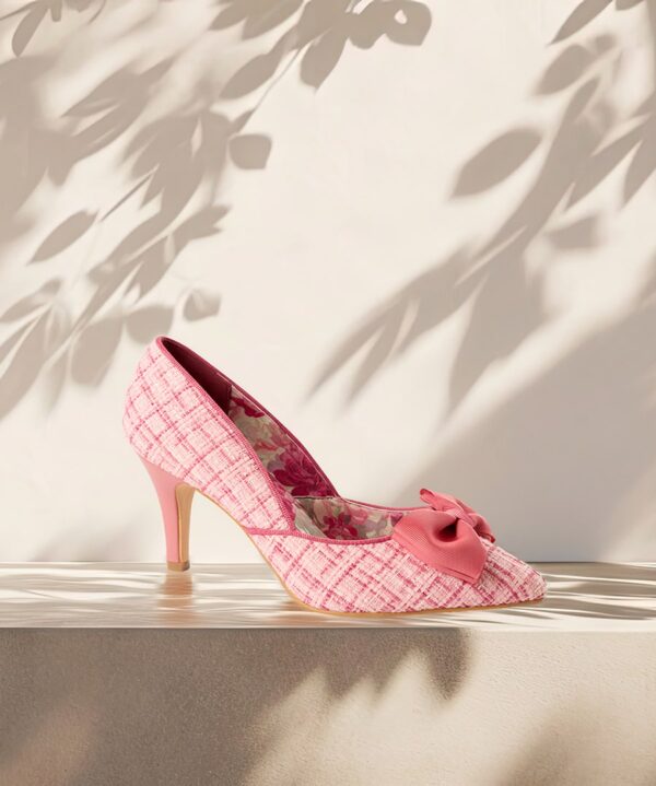 Margot Tweedy Bow Heeled Shoes