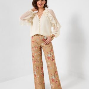 Isla Printed Floral Wide Leg Jeans