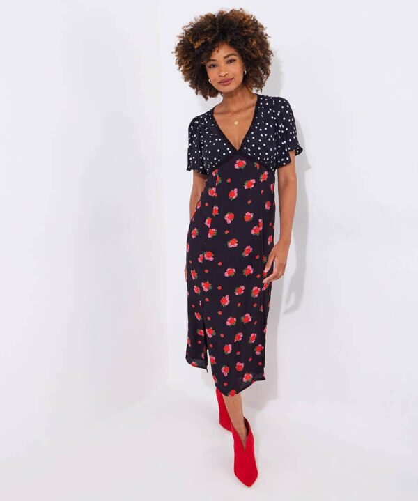 Louisa Spots And Floral Midi Dress