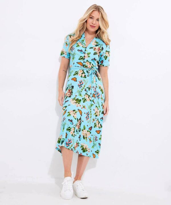 Erin Butterfly Print Jersey Dress