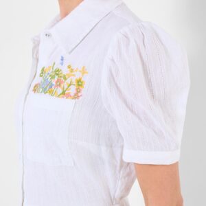 春日草原刺繡棉質剪花布洋裝