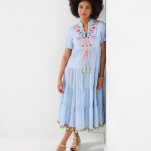 Aimee 刺繡中長洋裝