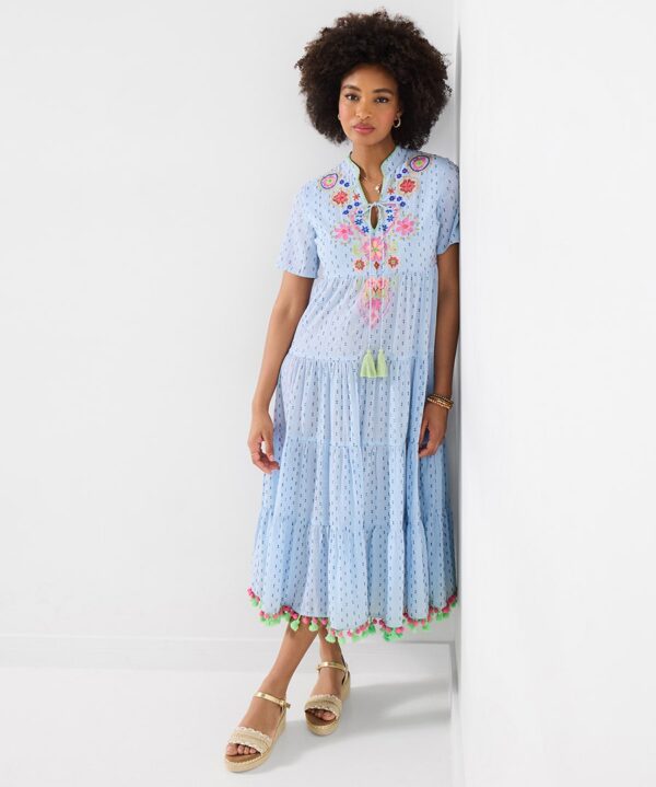 Aimee Embroidered Midi Dress