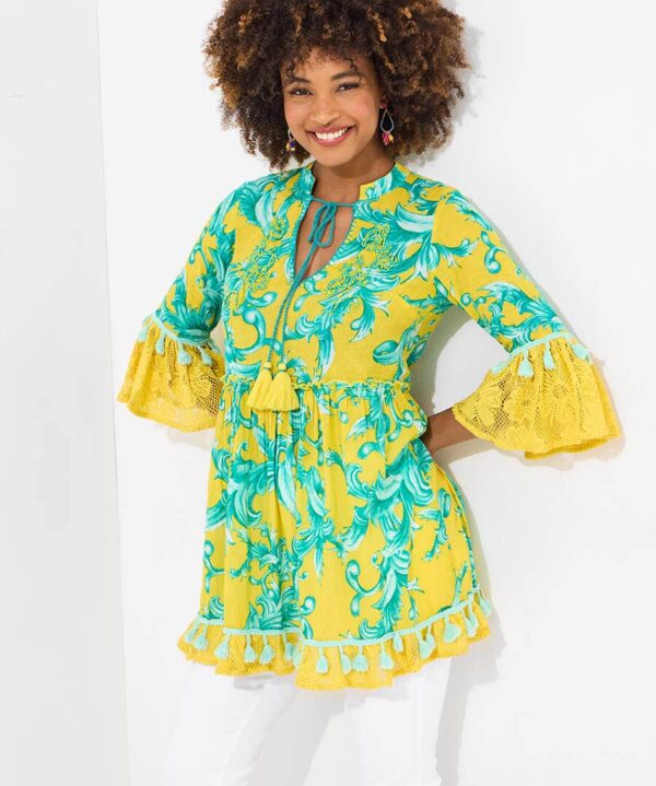 Joyful Printed Cotton Tunic Dress