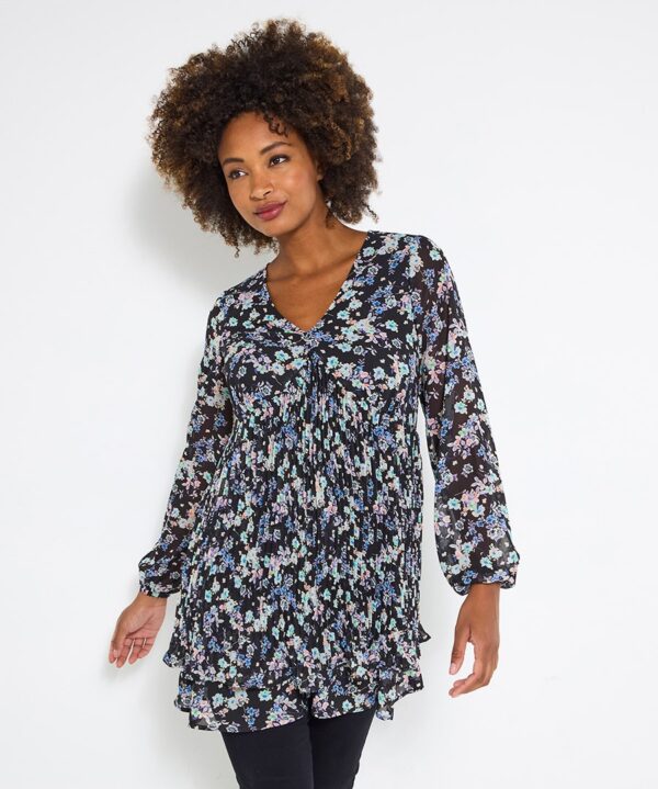 Elegant Pleated Tunic Top