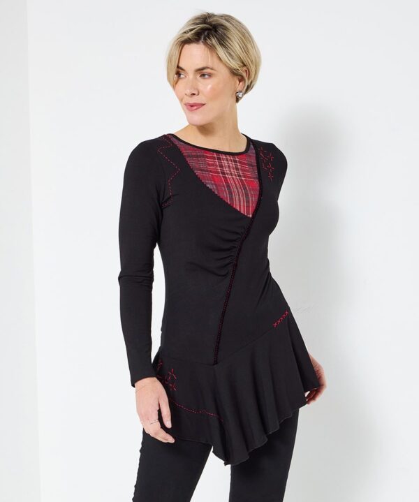 Rock With It Check Tunic Top