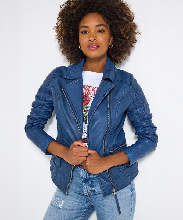 Leather Collared Biker Jacket