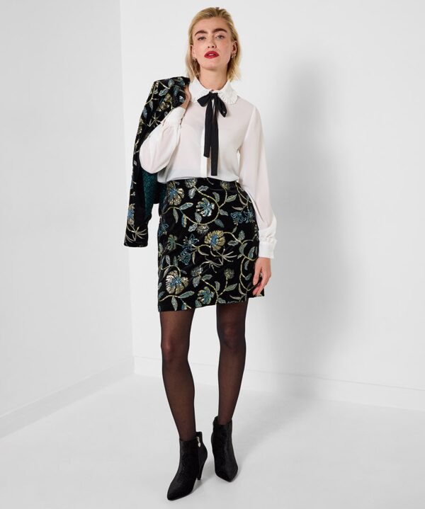 Boutique Embroidered Mini Skirt