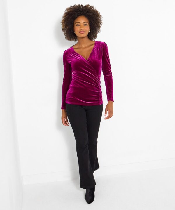 Marilyn Velour Wrap Top