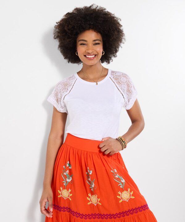 Suzie Lace Sleeve T-Shirt